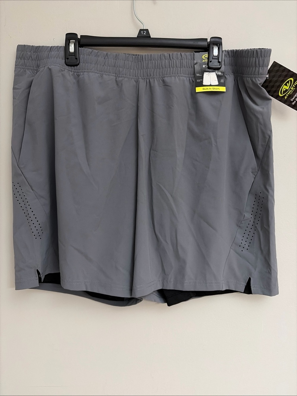 Athletic Works New! Men's Gray Athletic Shorts with Built-In Liner size XL
